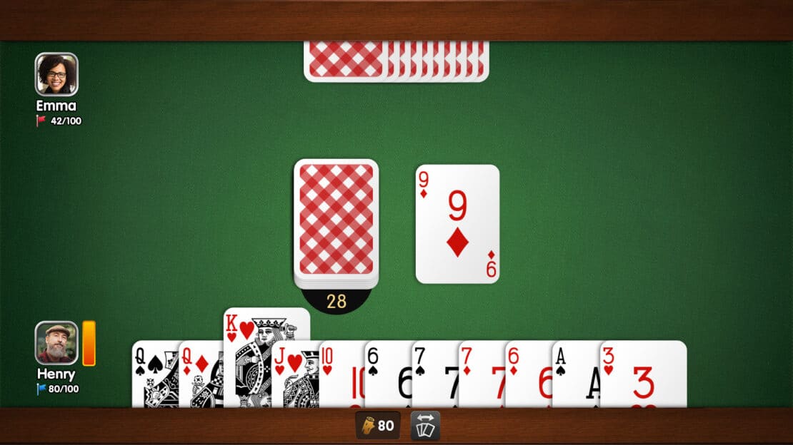 Gin Rummy: Draw Three and discard King to provoke a high-card discard